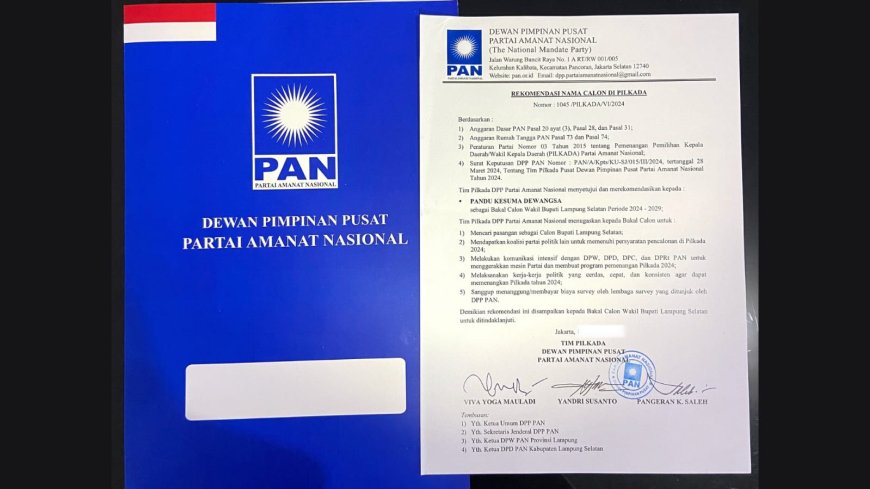 DPP Partai Amanat Nasional Keluarkan Surat Untuk Pandu Kesuma Dewangsa